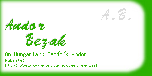 andor bezak business card